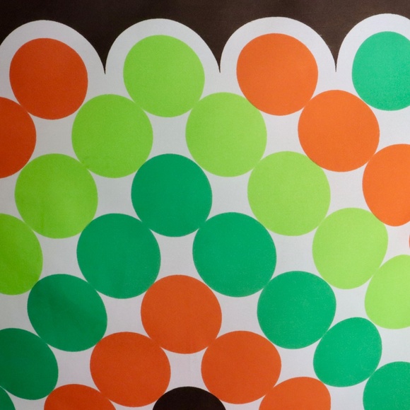 Vintage Trevira Scarf Orange Green Brown Dots Retro Mod MCM 1960s - Picture 6 of 11